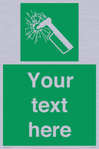 Custom sign safe condition emergency hammer